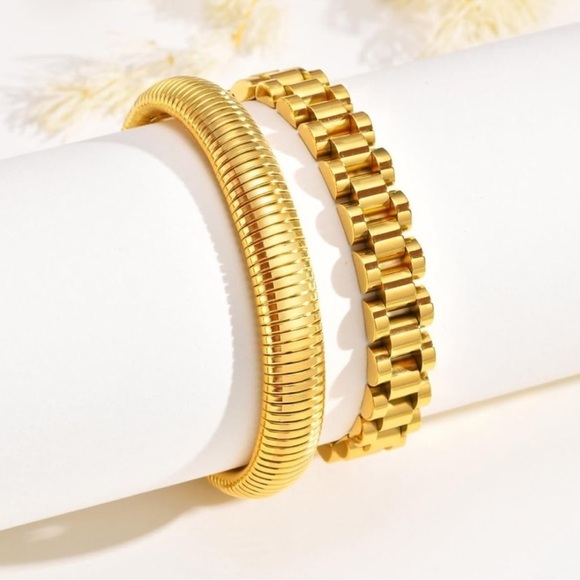 Anthropologie Gold Araya Bracelets Set - Picture 1 of 4